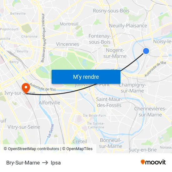 Bry-Sur-Marne to Ipsa map