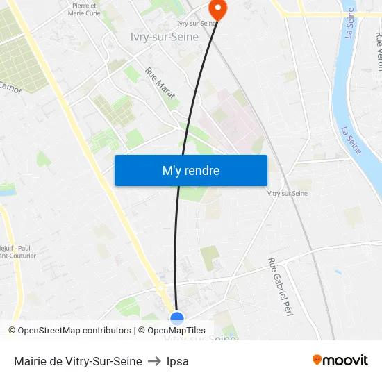 Mairie de Vitry-Sur-Seine to Ipsa map