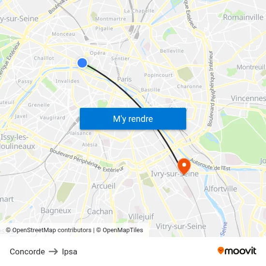 Concorde to Ipsa map