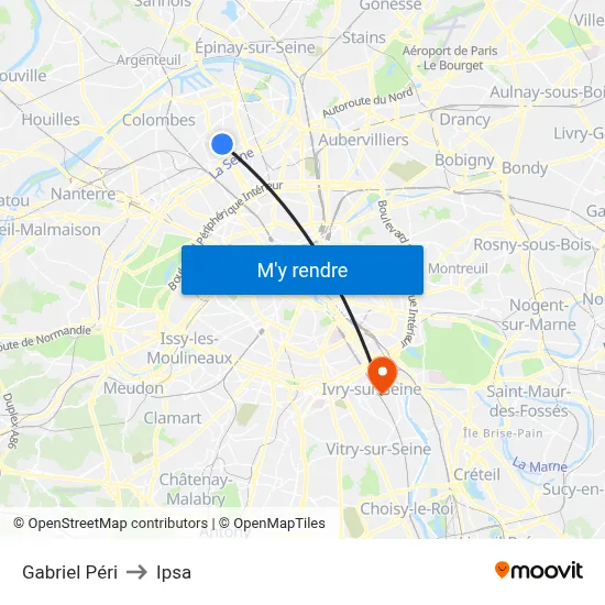 Gabriel Péri to Ipsa map
