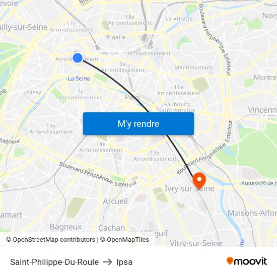Saint-Philippe-Du-Roule to Ipsa map