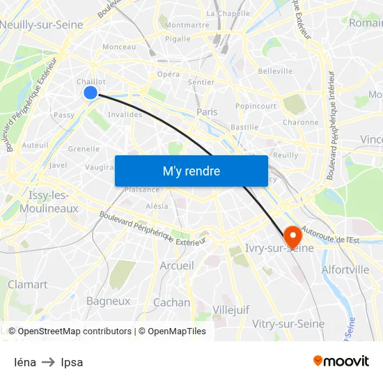 Iéna to Ipsa map