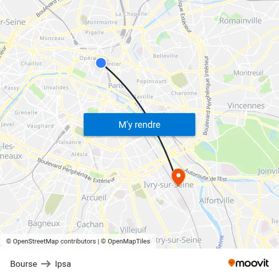 Bourse to Ipsa map