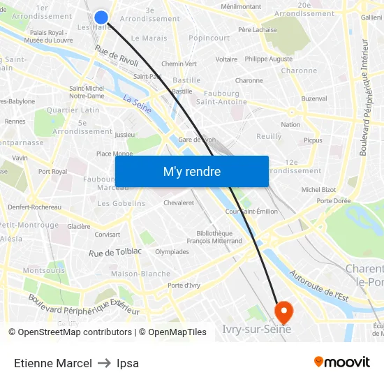 Etienne Marcel to Ipsa map