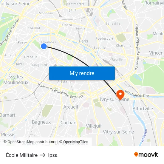 École Militaire to Ipsa map