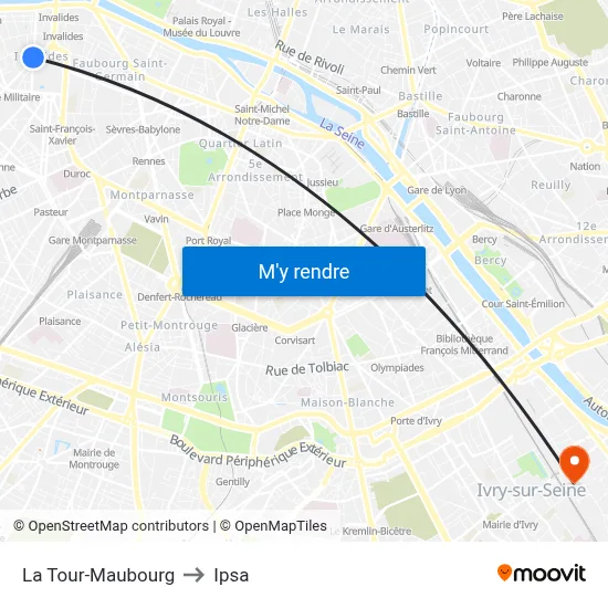 La Tour-Maubourg to Ipsa map