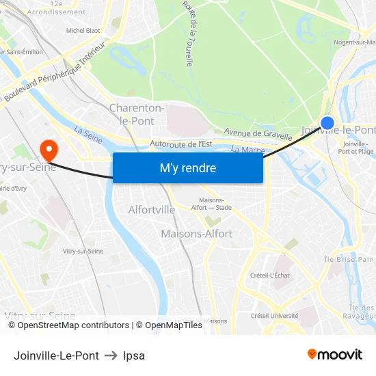 Joinville-Le-Pont to Ipsa map