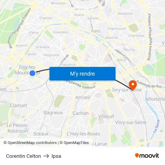 Corentin Celton to Ipsa map