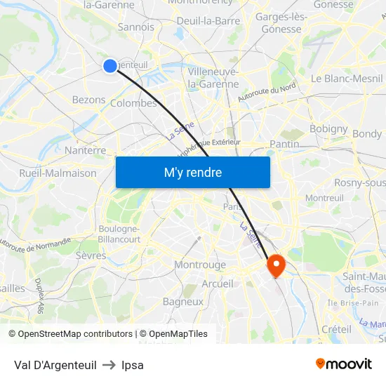 Val D'Argenteuil to Ipsa map