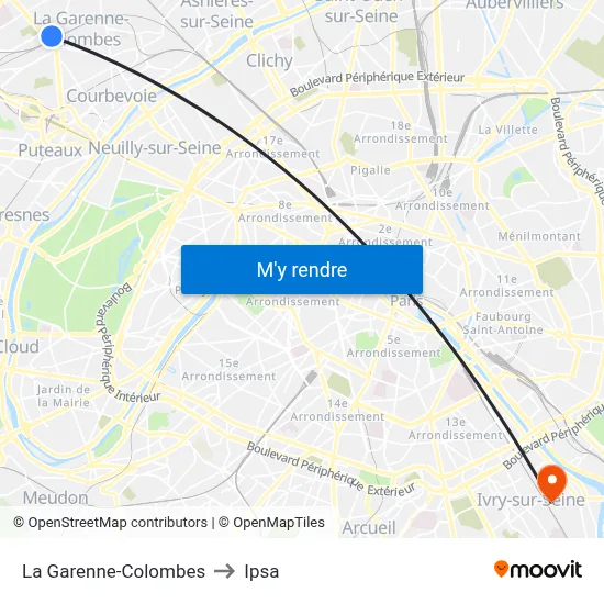 La Garenne-Colombes to Ipsa map