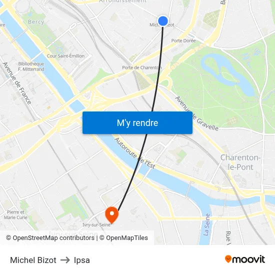 Michel Bizot to Ipsa map