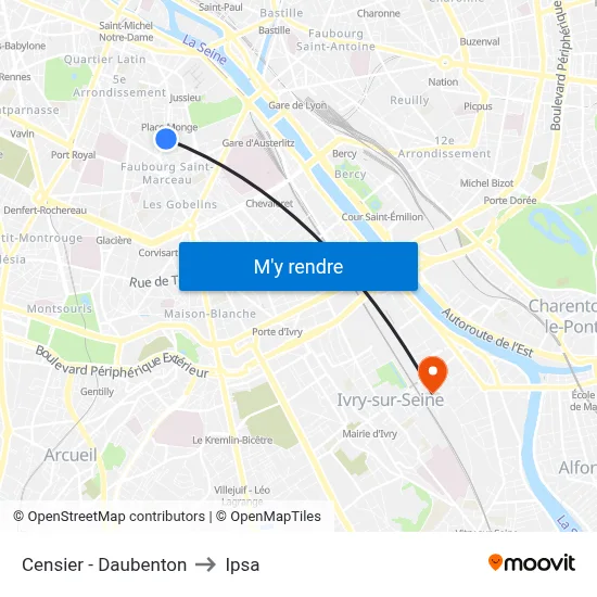 Censier - Daubenton to Ipsa map