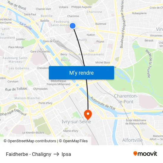 Faidherbe - Chaligny to Ipsa map