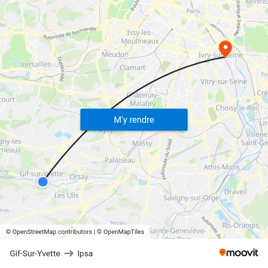 Gif-Sur-Yvette to Ipsa map