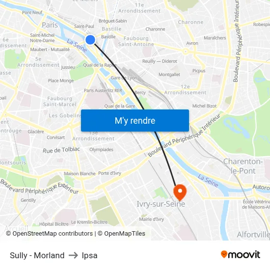 Sully - Morland to Ipsa map