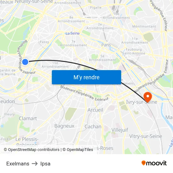 Exelmans to Ipsa map