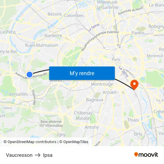 Vaucresson to Ipsa map