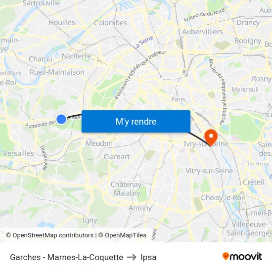Garches - Marnes-La-Coquette to Ipsa map