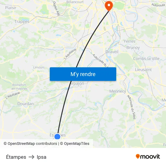 Étampes to Ipsa map
