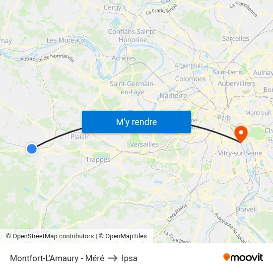 Gare de Montfort L'Amaury - Méré to Ipsa map