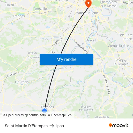 Saint-Martin D'Étampes to Ipsa map