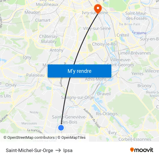 Saint-Michel-Sur-Orge to Ipsa map