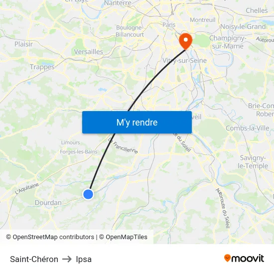 Saint-Chéron to Ipsa map