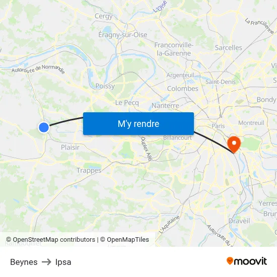 Beynes to Ipsa map