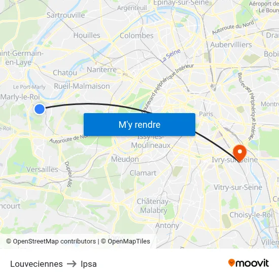 Louveciennes to Ipsa map