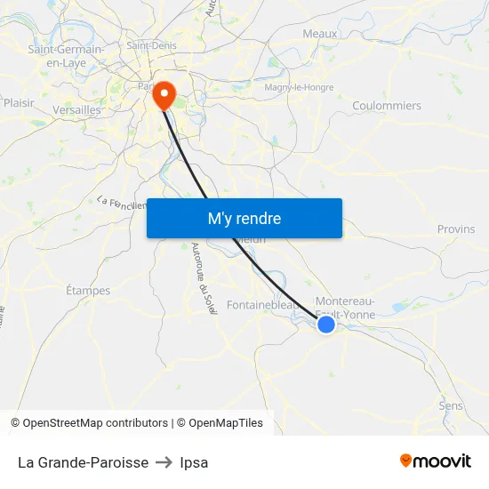 La Grande-Paroisse to Ipsa map