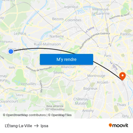 L'Étang-La-Ville to Ipsa map