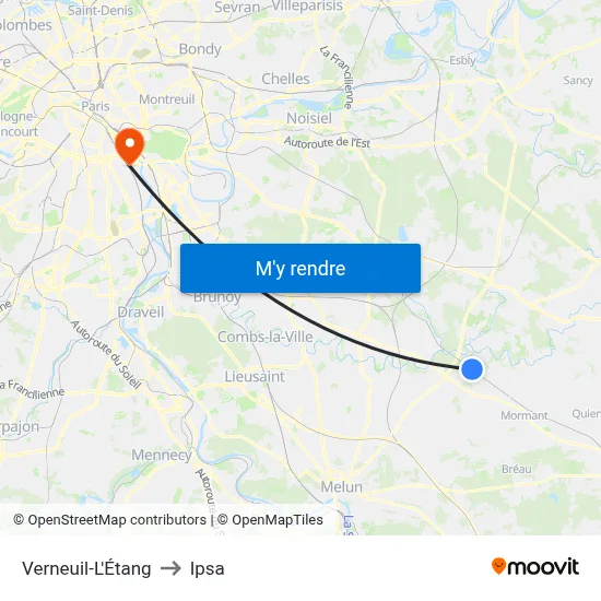 Verneuil-L'Étang to Ipsa map