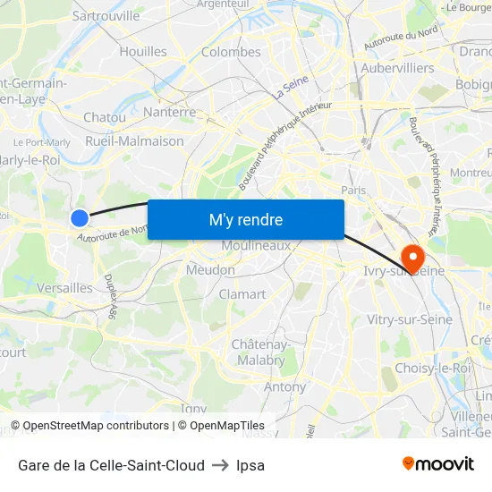 Gare de la Celle-Saint-Cloud to Ipsa map