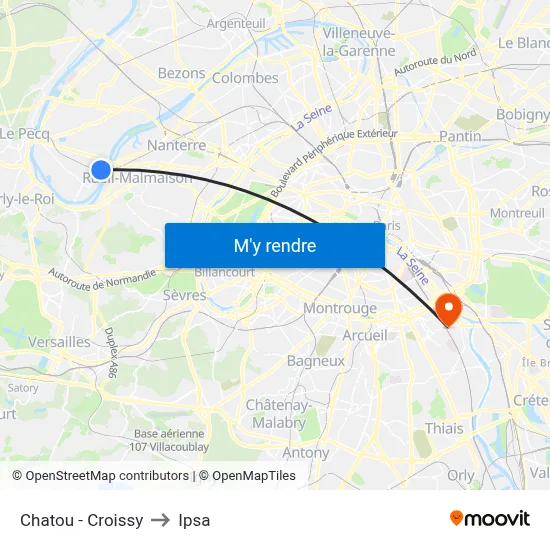 Chatou - Croissy to Ipsa map