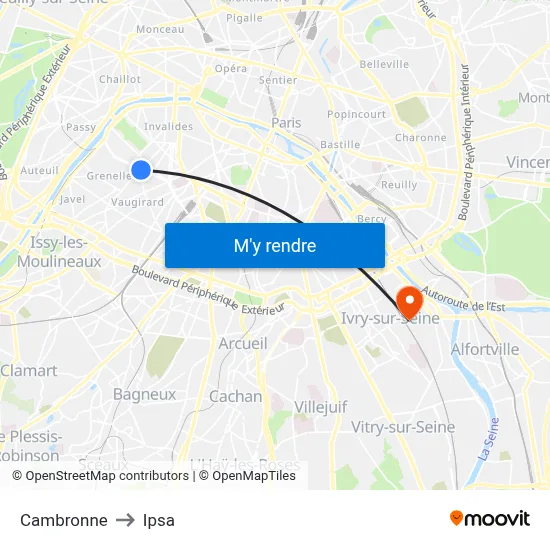 Cambronne to Ipsa map