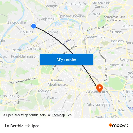 La Berthie to Ipsa map