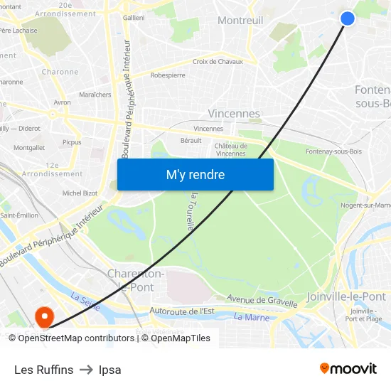 Les Ruffins to Ipsa map