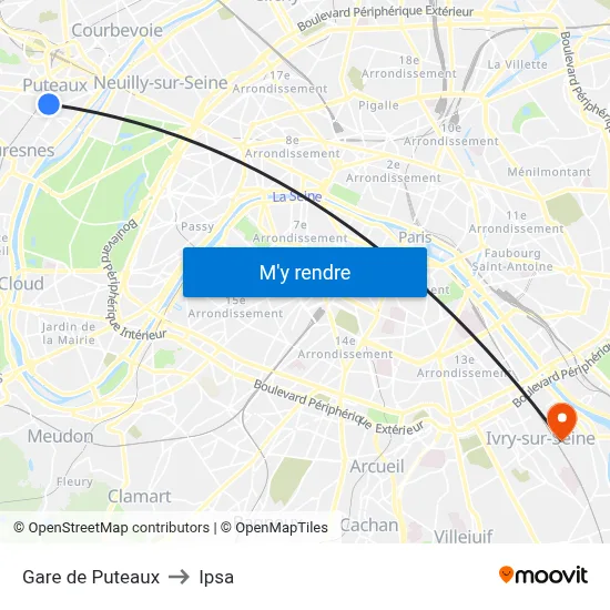 Gare de Puteaux to Ipsa map