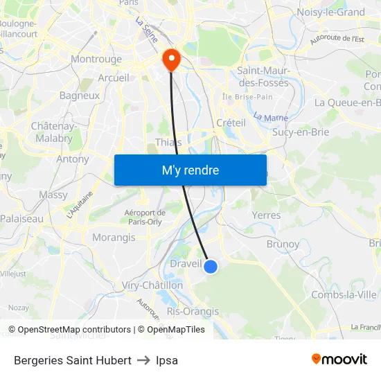 Bergeries Saint Hubert to Ipsa map
