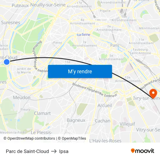 Parc de Saint-Cloud to Ipsa map