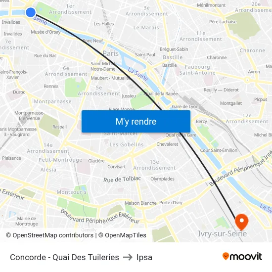 Concorde - Quai Des Tuileries to Ipsa map