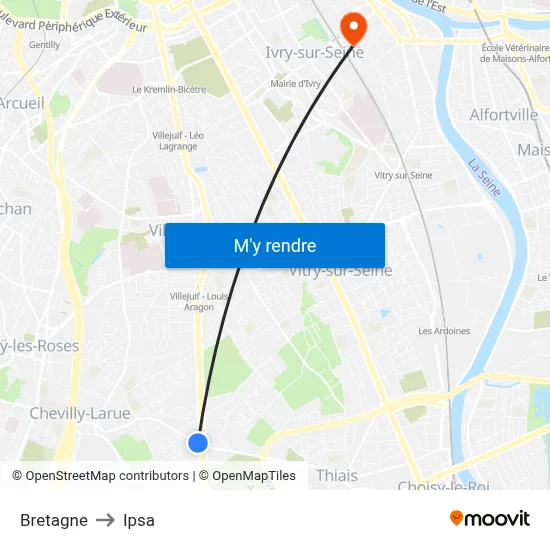 Bretagne to Ipsa map
