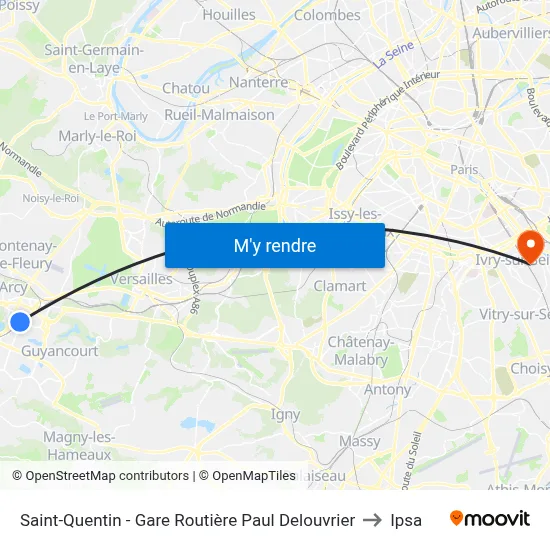 Saint-Quentin - Gare Routière Paul Delouvrier to Ipsa map
