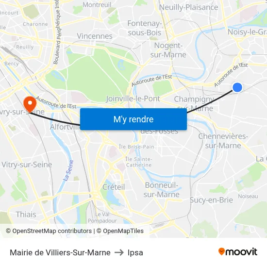 Mairie de Villiers-Sur-Marne to Ipsa map