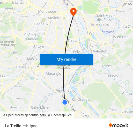 La Treille to Ipsa map