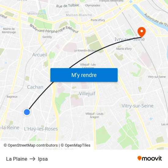 La Plaine to Ipsa map