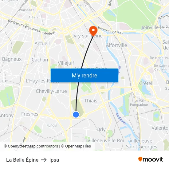 La Belle Épine to Ipsa map