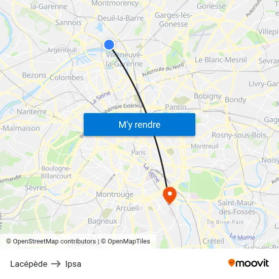 Lacépède to Ipsa map