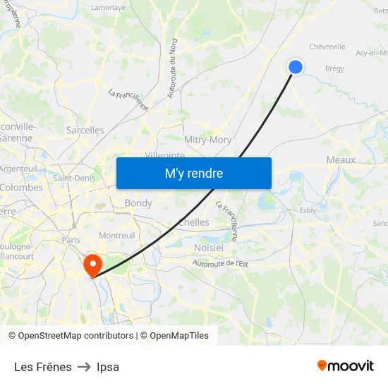 Les Frênes to Ipsa map