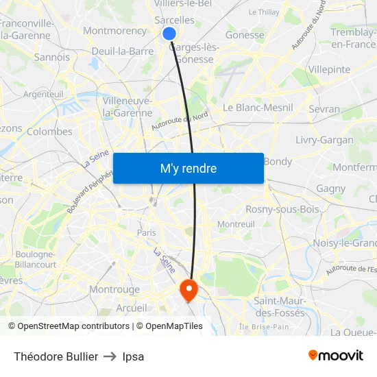 Théodore Bullier to Ipsa map